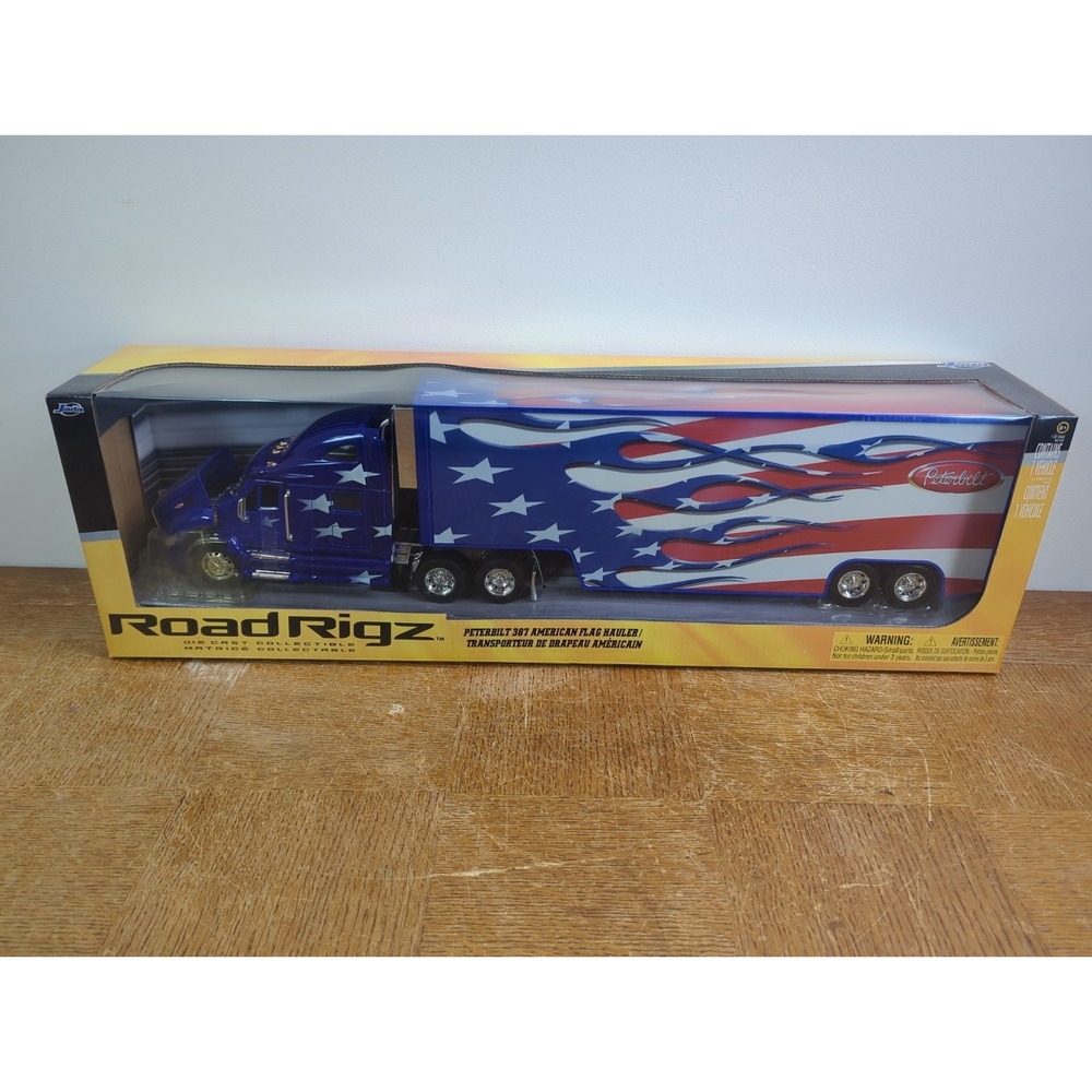 JADA Road Rigz Peterbilt 387 American Flag Hauler Diecast 1/32 Scale - Unopened
